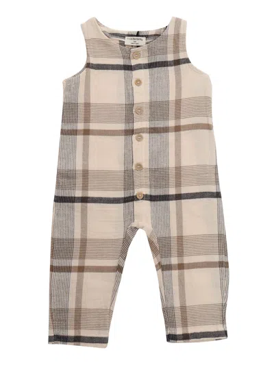 One More In The Family Scottish Patterned Romper In Grey