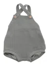 One More In The Family Short Gray Romper In Gray