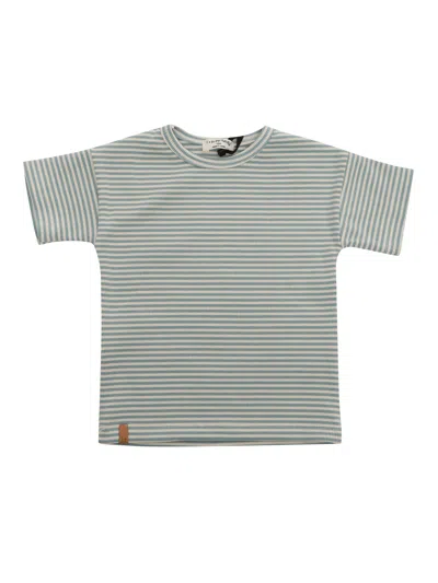 One More In The Family Striped T-shirt In Grey
