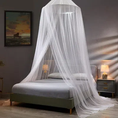 One Mosquito Net Bed Canopy,king Canopy Bed Curtains Queen Size From Ceiling,dome Mosquito Netting Bed T In White