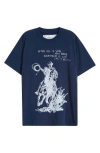 One Of These Days After All Is Said Graphic T-shirt In Washed Navy