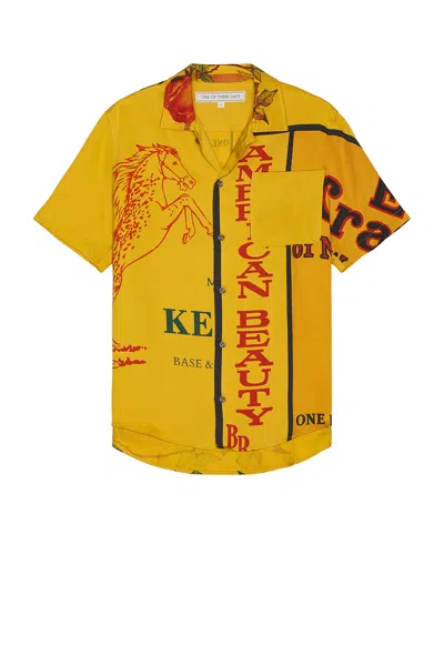 One Of These Days American Beauty Camp Shirt In Mustard
