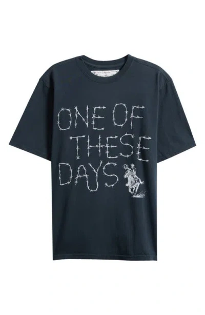 One Of These Days Barbed Graphic T-shirt In Blue