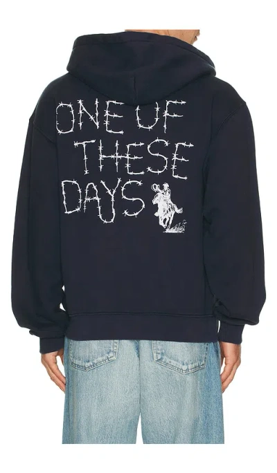 One Of These Days Barbed Zip Up Hoodie In Blue