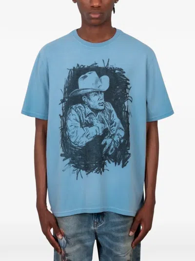 One Of These Days Best In The West Graphic-print T-shirt In Blue