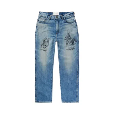 Pre-owned One Of These Days Better Days Straight Leg Jeans 'washed Denim' | Blue | Men's Size 36