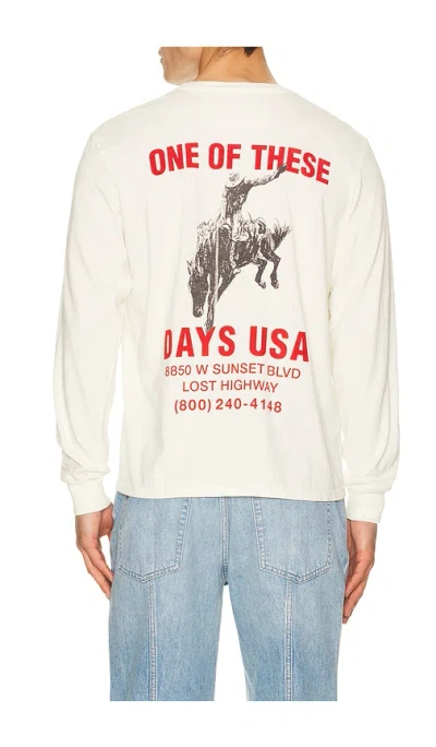 One Of These Days Break On Through Long Sleeve Tshirt In White