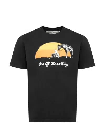 One Of These Days Could Only Remember Graphic-print Cotton T-shirt In Black