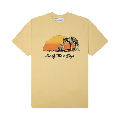Pre-owned One Of These Days Could Only Remember T-shirt 'hard Washed Yellow' | Men's Size M