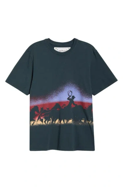 One Of These Days Driftin' Back Cotton Graphic T-shirt In Brown