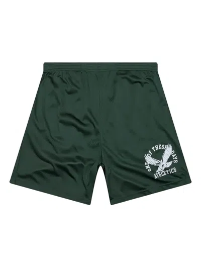One Of These Days Eagle-logo Mesh Shorts In Green