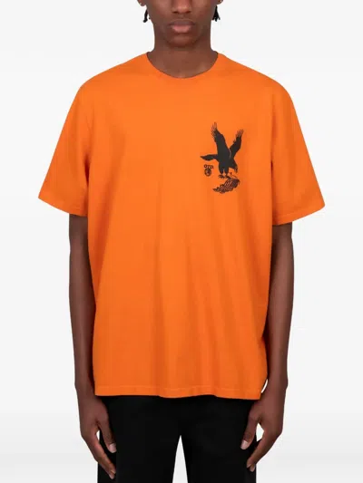One Of These Days Eagle-print T-shirt In Orange