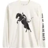 One Of These Days Fallin Rain Long Sleeve Graphic T-shirt In Bone