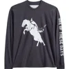One Of These Days Fallin Rain Long Sleeve Graphic T-shirt In Washed Black