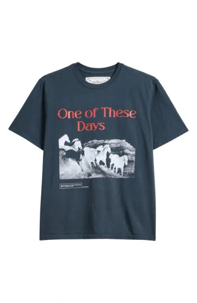 One Of These Days Glad You're Here With Me Graphic T-shirt In Blue