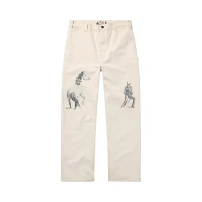 Pre-owned One Of These Days If Not For The Rest Of Time Painters Pant 'natural' | Tan | Men's Size M In Brown