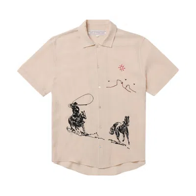 Pre-owned One Of These Days Into The Distance Camp Shirt 'ivory' | White | Men's Size Xl