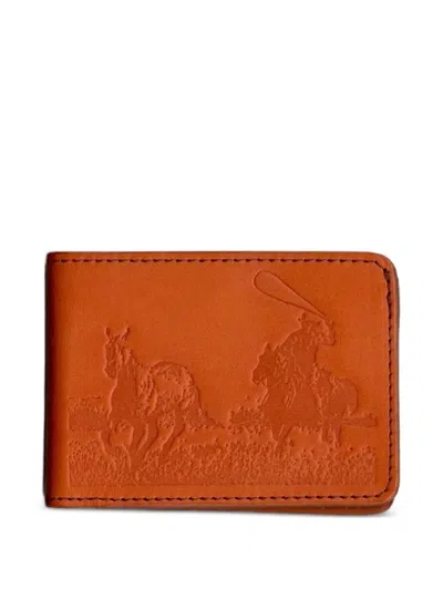 One Of These Days Just For A Moment Embossed Bifold Wallet In Orange