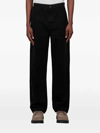 One Of These Days Logo-patch Straight-lçeg Trousers In Black