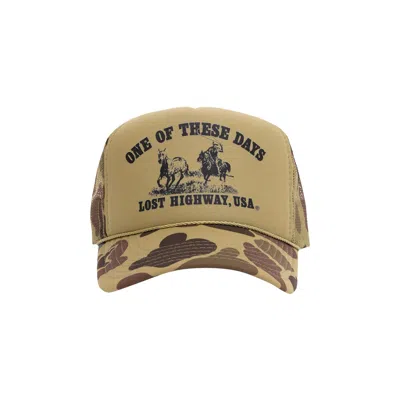 Pre-owned One Of These Days Lost Highway Foam Trucker Hat 'light Green Camo' | Men's Size Onesize