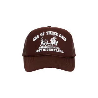 Pre-owned One Of These Days Lost Highway Trucker 'brown' | Men's Size Onesize