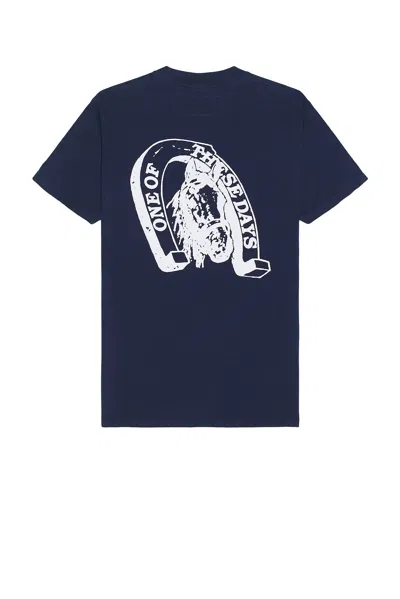 One Of These Days Lucky Number 73 T-shirt In Sun Faded Navy