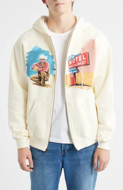 One Of These Days Mornings First Remark Zip Up Hoodie In Multi