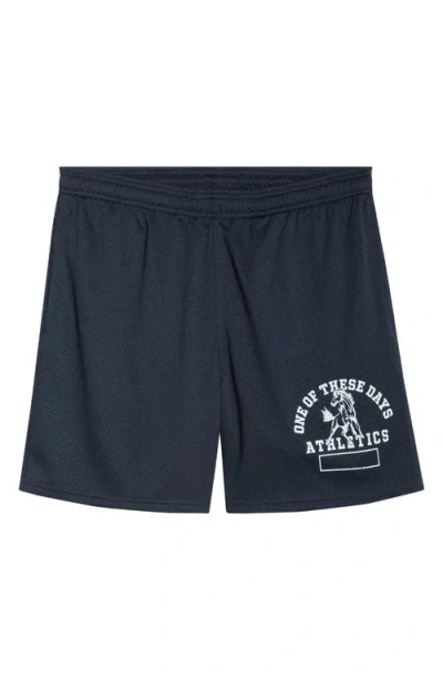 One Of These Days Mustang Athletics Mesh Drawstring Shorts In Blue