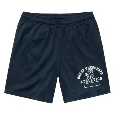 Pre-owned One Of These Days Mustang Athletics Mesh Shorts 'navy' | Blue | Men's Size Xl