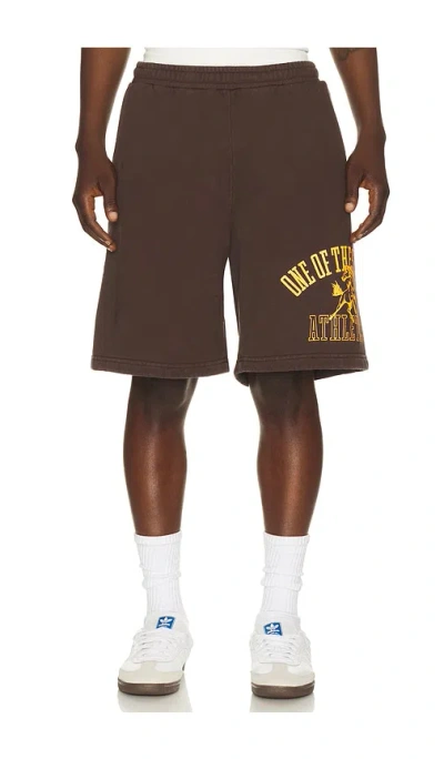 One Of These Days Mustang Athletics Sweat Short In Brown