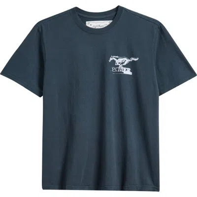 One Of These Days Mustang Cross Graphic T-shirt In Blue