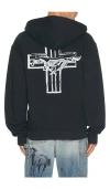 One Of These Days Mustang Cross Zip Up Hoodie In Black