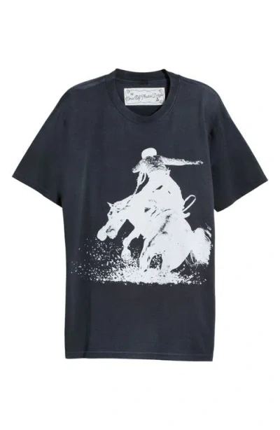 One Of These Days Mustang Graphic T-shirt In Sun Faded Black