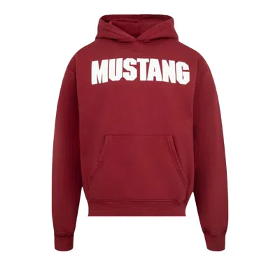 Pre-owned One Of These Days Mustang Hoodie 'washed Burgundy' | Red | Men's Size Xxl