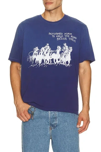 One Of These Days Graphic-print Cotton T-shirt In Blue