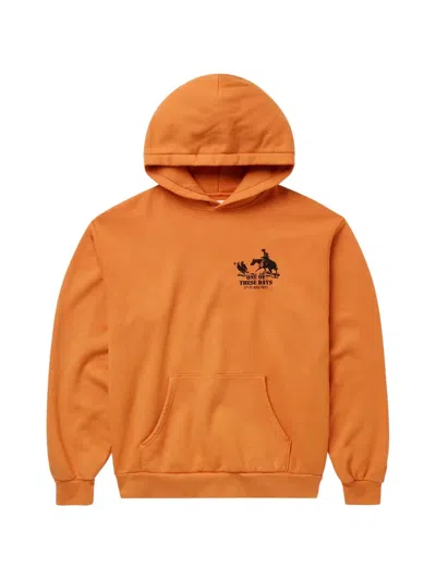 One Of These Days Round Up Graphic-print Hoodie In Orange