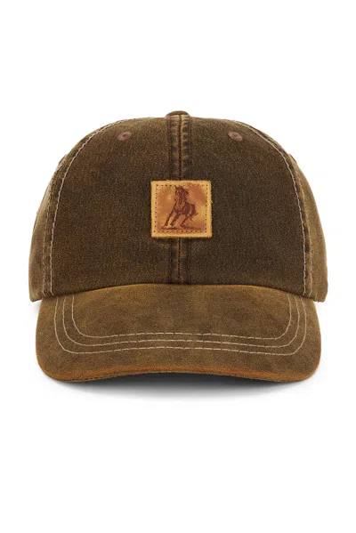 One Of These Days Running Horse Leather Patch Hat In Brown