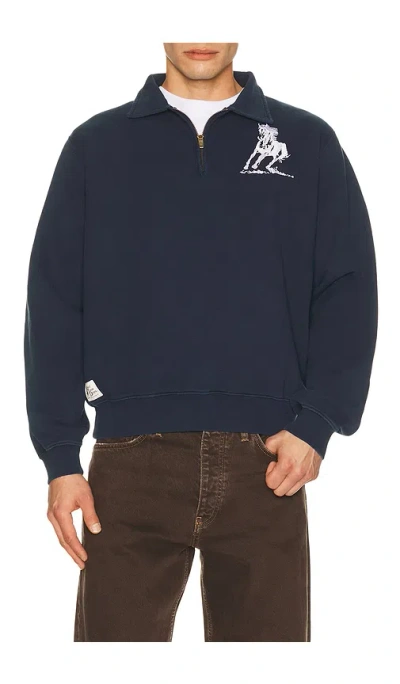 One Of These Days Running Horse Quarter Zip In Blue