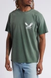 One Of These Days Screaming Eagle Graphic T-shirt In Washed Forest Green