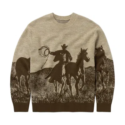 Pre-owned One Of These Days Spirit Of The Planes Knit Sweater 'brown' | Men's Size L