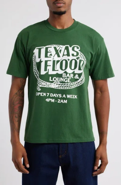 One Of These Days Texas Flood Graphic T-shirt In Washed Forest Green