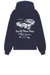One Of These Days Tire Service Hoody In Washed Navy