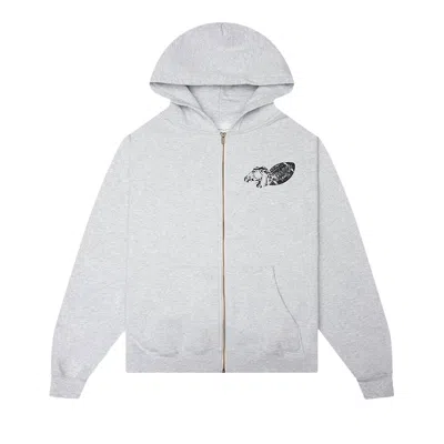 Pre-owned One Of These Days Usa Zip Up Hoodie 'heather Grey' | Men's Size M In Gray