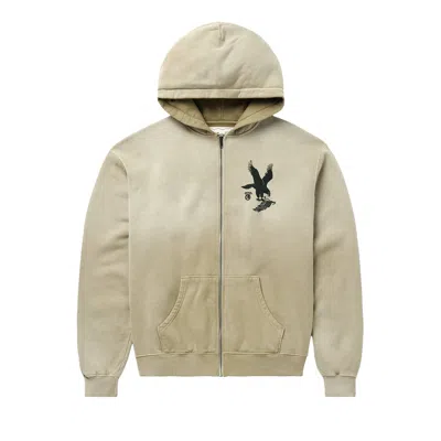 Pre-owned One Of These Days Where Eagles Dare Zip Hoodie 'sand' | Tan | Men's Size Xl In Brown