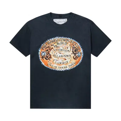 Pre-owned One Of These Days World Champions T-shirt 'washed Navy' | Blue | Men's Size Xxl
