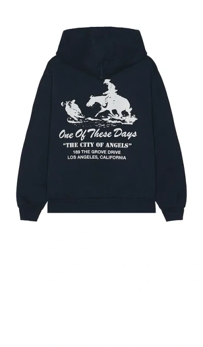 One Of These Days X Fwrd City Of Angels Hoodie In Washed Navy