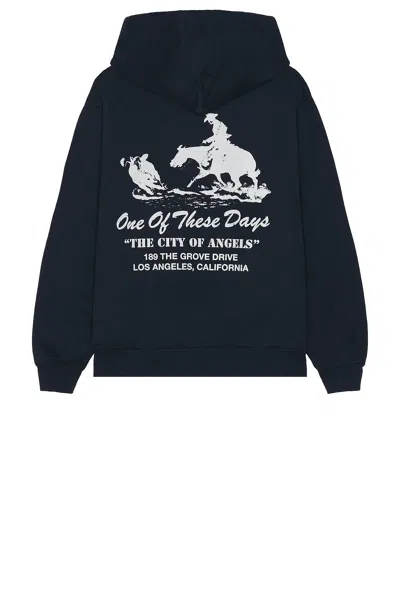 One Of These Days X Fwrd City Of Angels Hoodie In Washed Navy