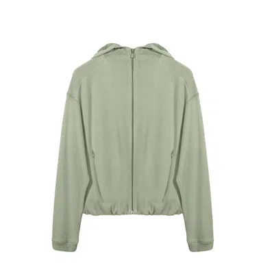 One Of Us Green Carla Sways Balloon Hem Zip Hoodie Sage