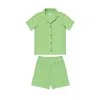 One Of Us Green Terry Looks Chic Shirt & Shorts Towelling Co-ord Set - Lime In Green