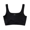 One Of Us Women's Black Helen Can Be Anywhere Anytime Round Neck Bralette - Ash In Black